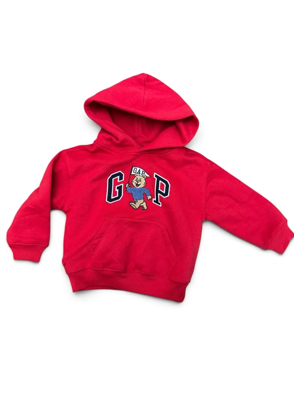 NWT babyGap Red Brannan Bear Logo Hoodie Size 3T